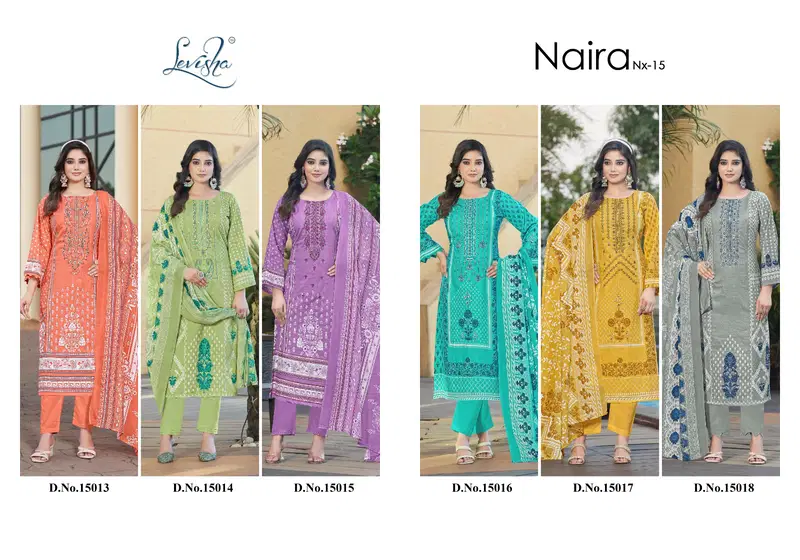 Naira Nx Vol 15 By Levisha Cambric Cotton Printed Dress Material Orders In India
